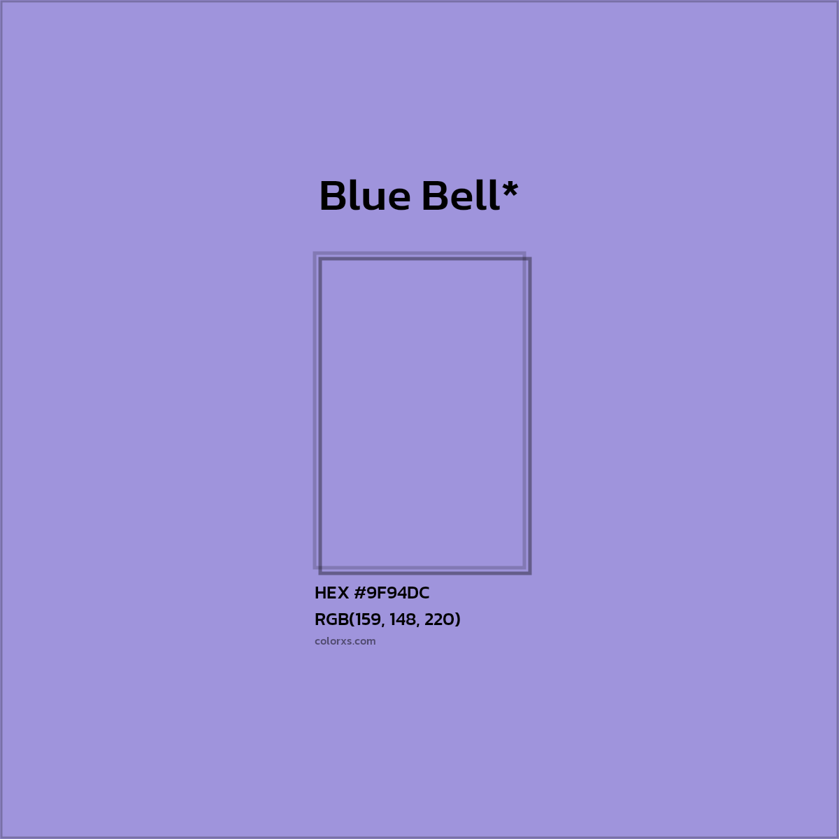 HEX #9F94DC Color Name, Color Code, Palettes, Similar Paints, Images