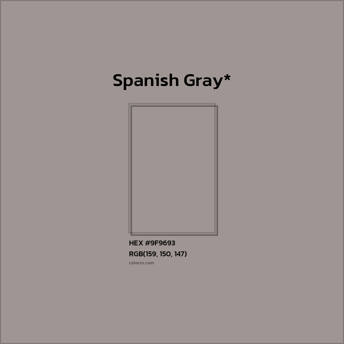 HEX #9F9693 Color Name, Color Code, Palettes, Similar Paints, Images
