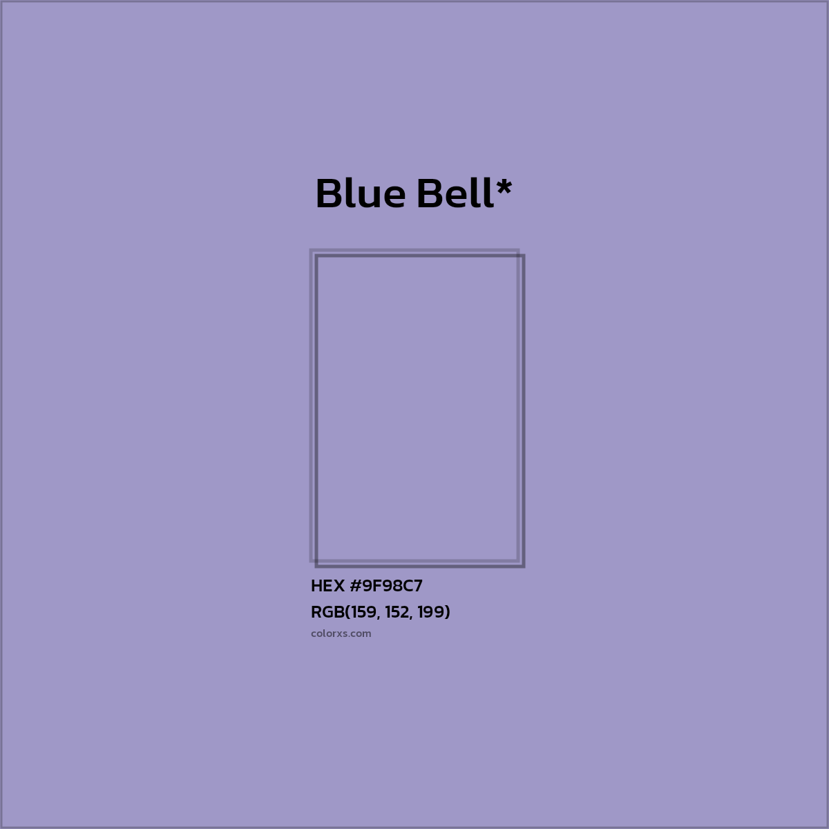 HEX #9F98C7 Color Name, Color Code, Palettes, Similar Paints, Images