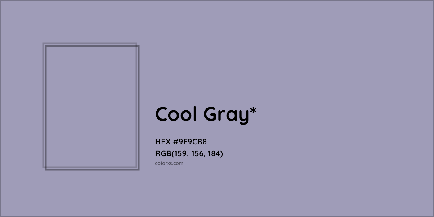 HEX #9F9CB8 Color Name, Color Code, Palettes, Similar Paints, Images