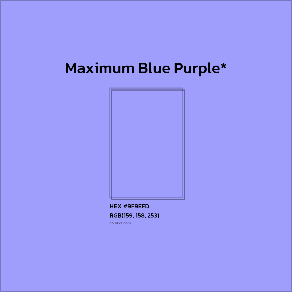 HEX #9F9EFD Color Name, Color Code, Palettes, Similar Paints, Images