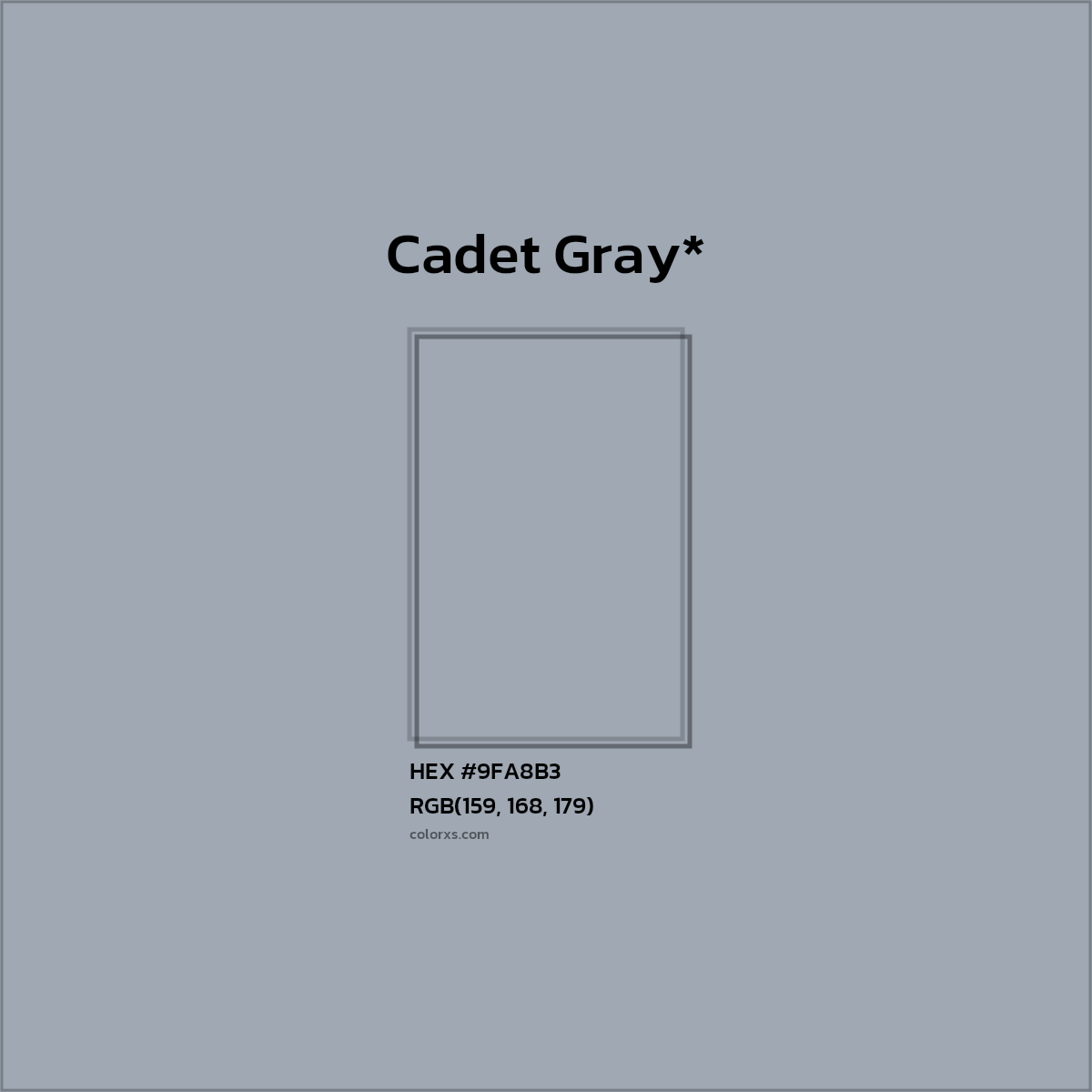 HEX #9FA8B3 Color Name, Color Code, Palettes, Similar Paints, Images