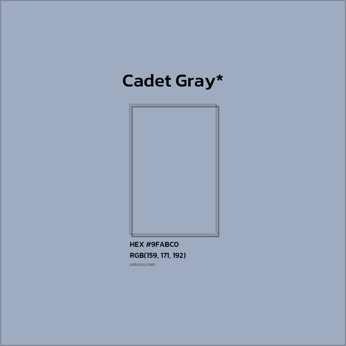 HEX #9FABC0 Color Name, Color Code, Palettes, Similar Paints, Images