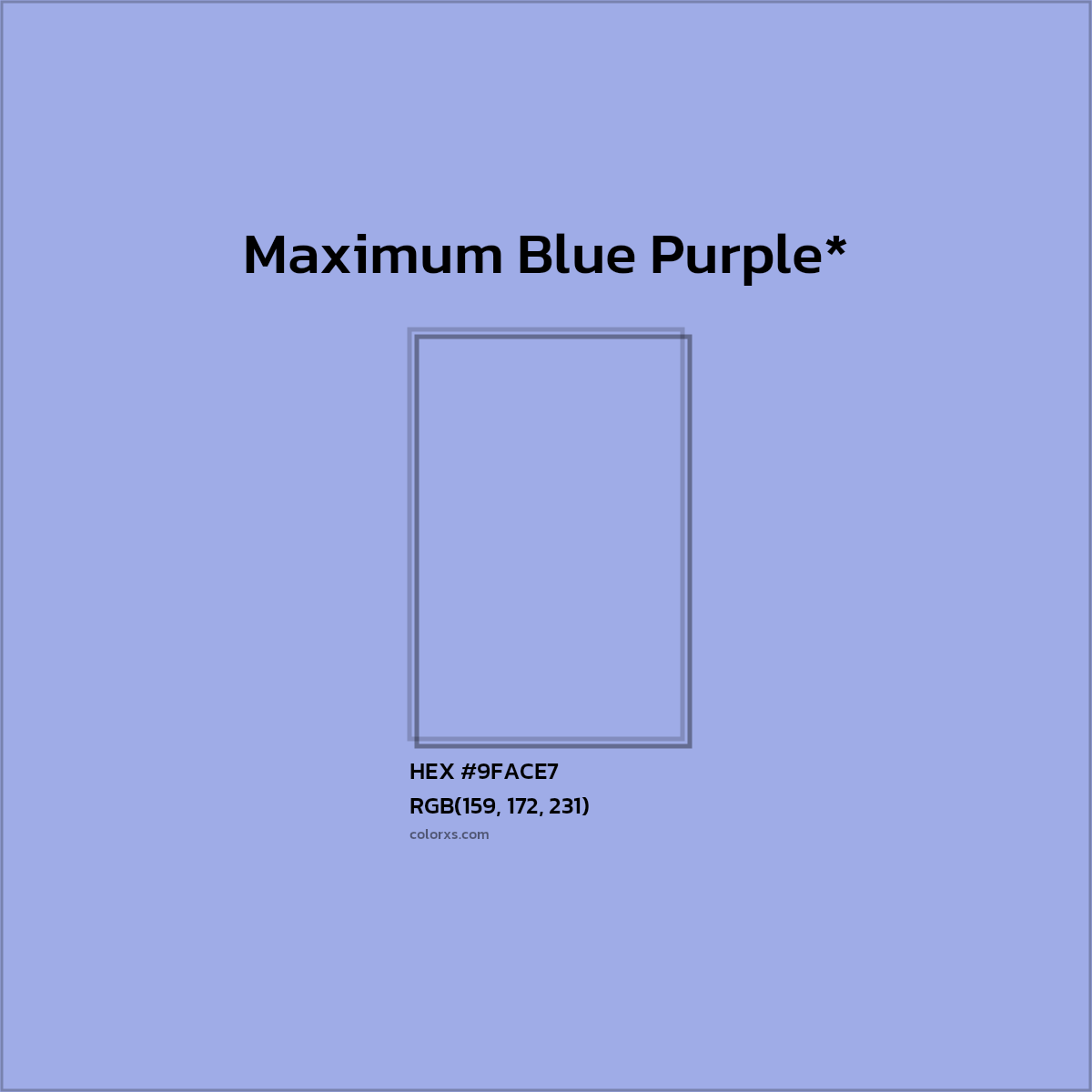 HEX #9FACE7 Color Name, Color Code, Palettes, Similar Paints, Images