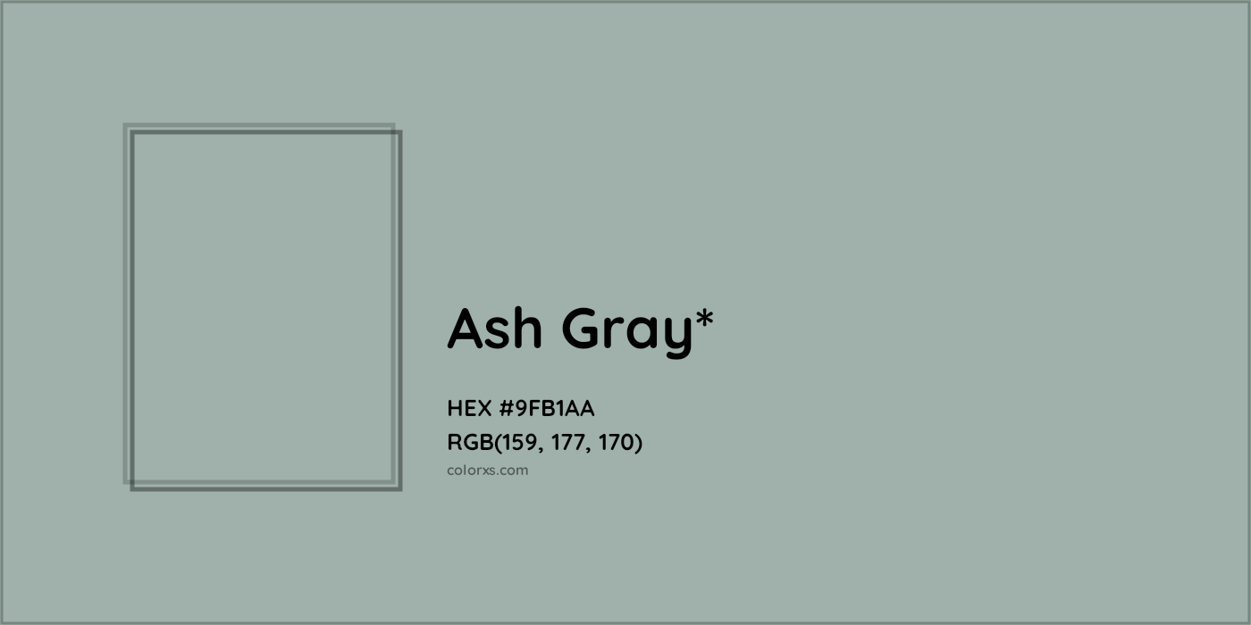 HEX #9FB1AA Color Name, Color Code, Palettes, Similar Paints, Images