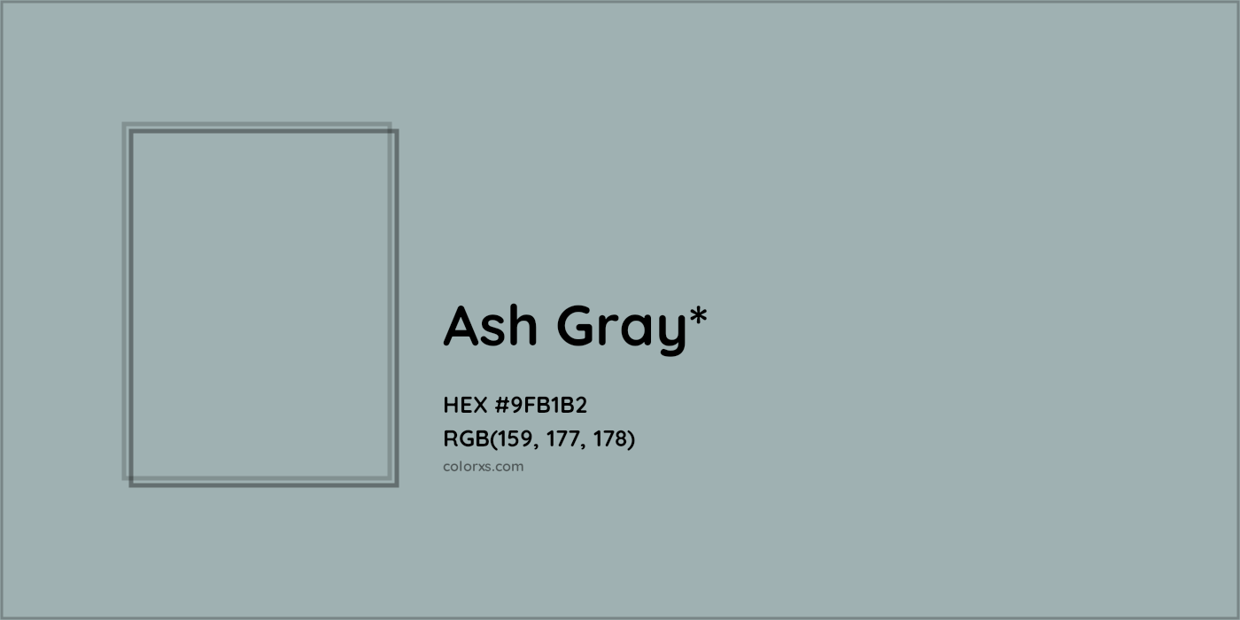 HEX #9FB1B2 Color Name, Color Code, Palettes, Similar Paints, Images