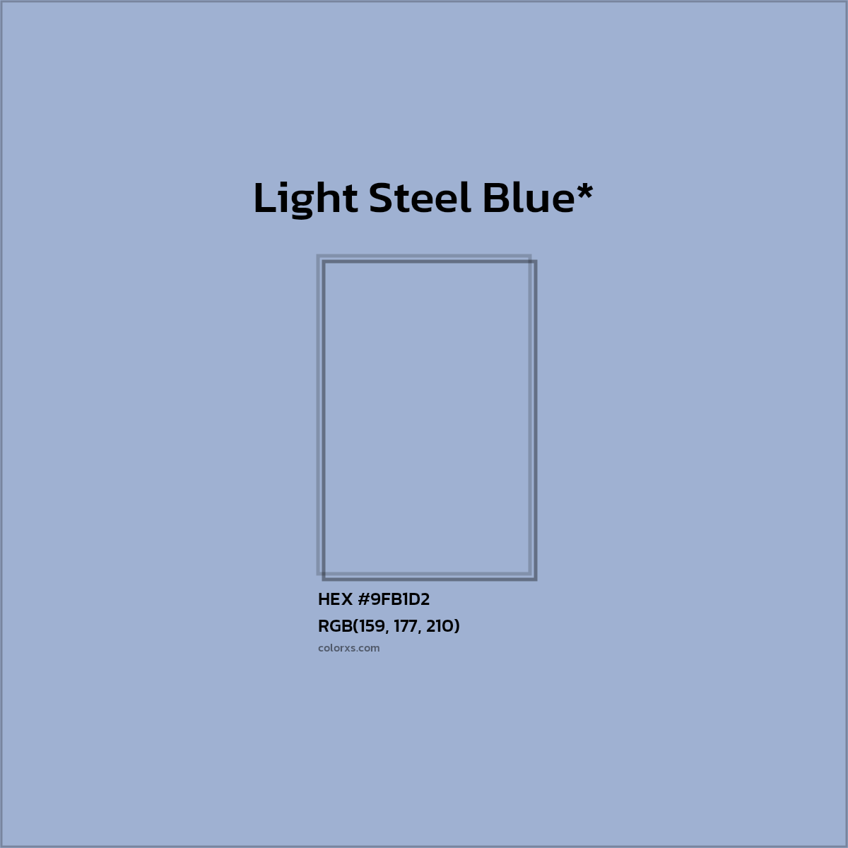 HEX #9FB1D2 Color Name, Color Code, Palettes, Similar Paints, Images