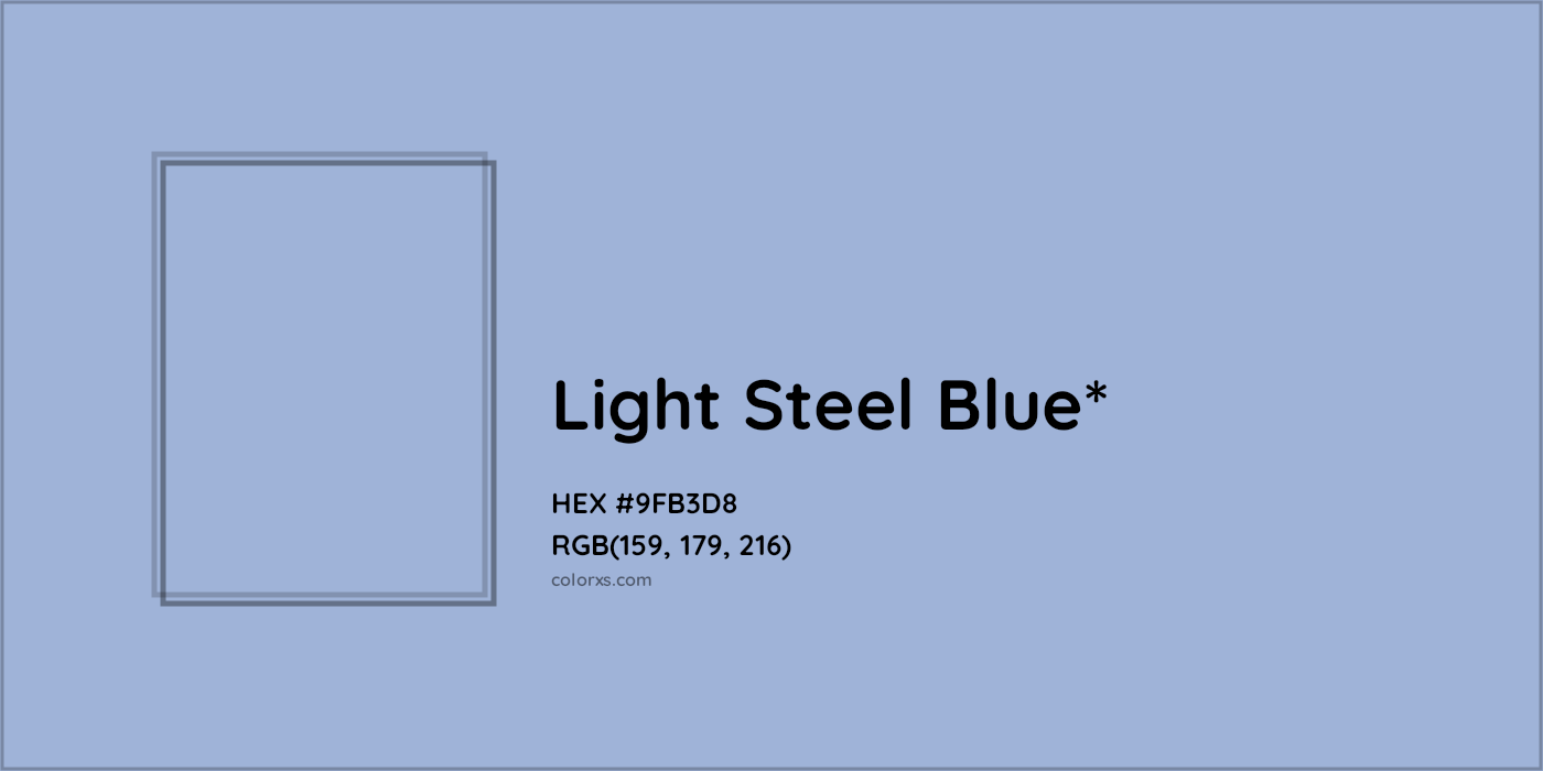 HEX #9FB3D8 Color Name, Color Code, Palettes, Similar Paints, Images