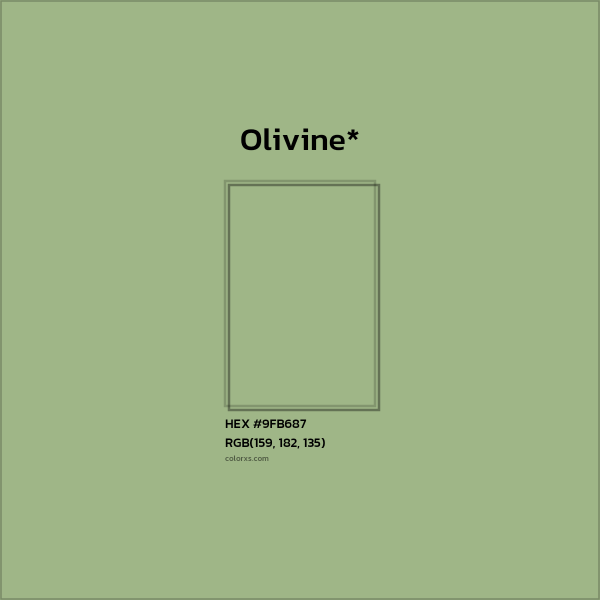 HEX #9FB687 Color Name, Color Code, Palettes, Similar Paints, Images
