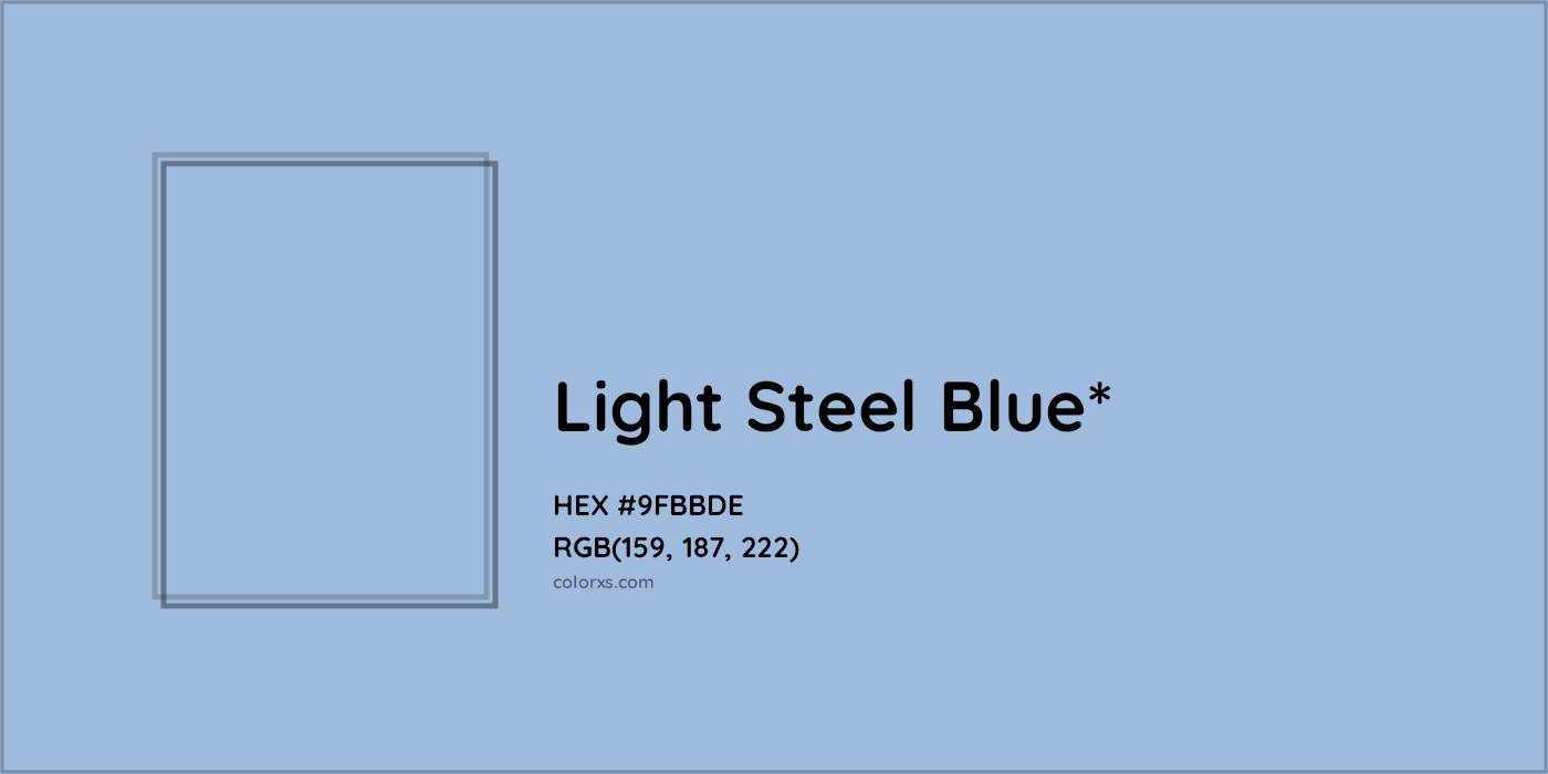 HEX #9FBBDE Color Name, Color Code, Palettes, Similar Paints, Images