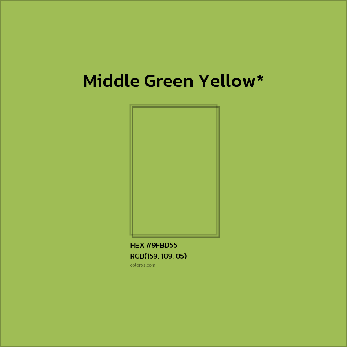 HEX #9FBD55 Color Name, Color Code, Palettes, Similar Paints, Images