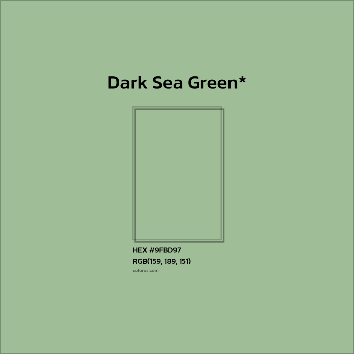HEX #9FBD97 Color Name, Color Code, Palettes, Similar Paints, Images