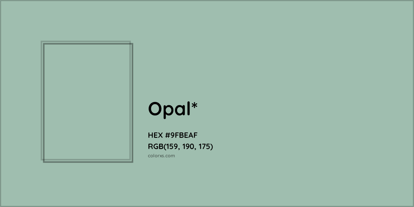 HEX #9FBEAF Color Name, Color Code, Palettes, Similar Paints, Images