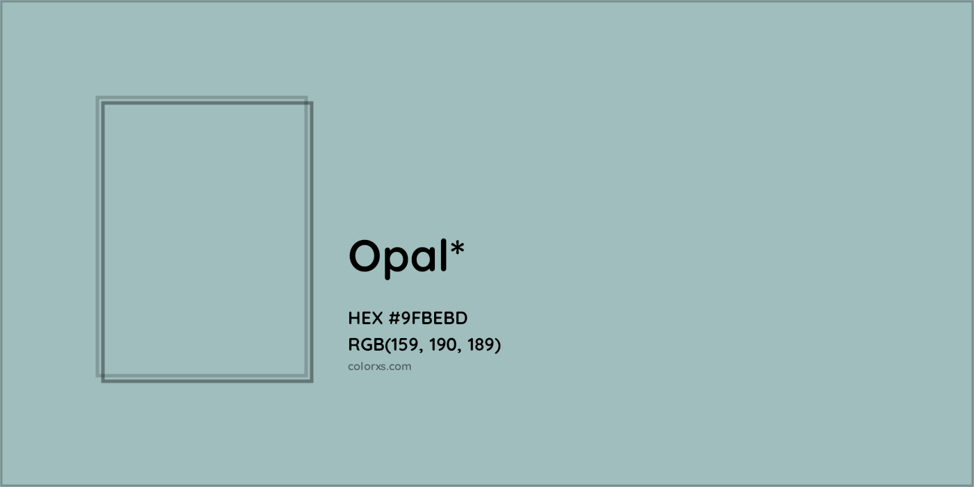 HEX #9FBEBD Color Name, Color Code, Palettes, Similar Paints, Images