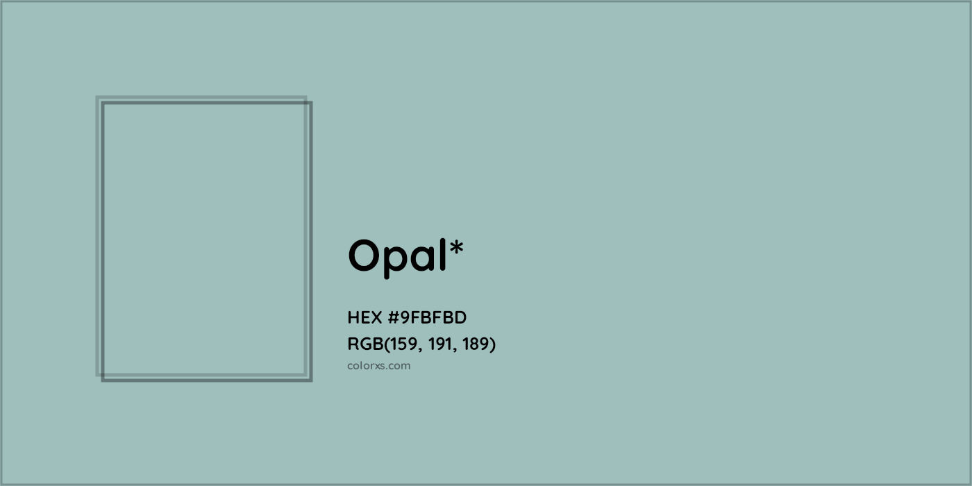 HEX #9FBFBD Color Name, Color Code, Palettes, Similar Paints, Images