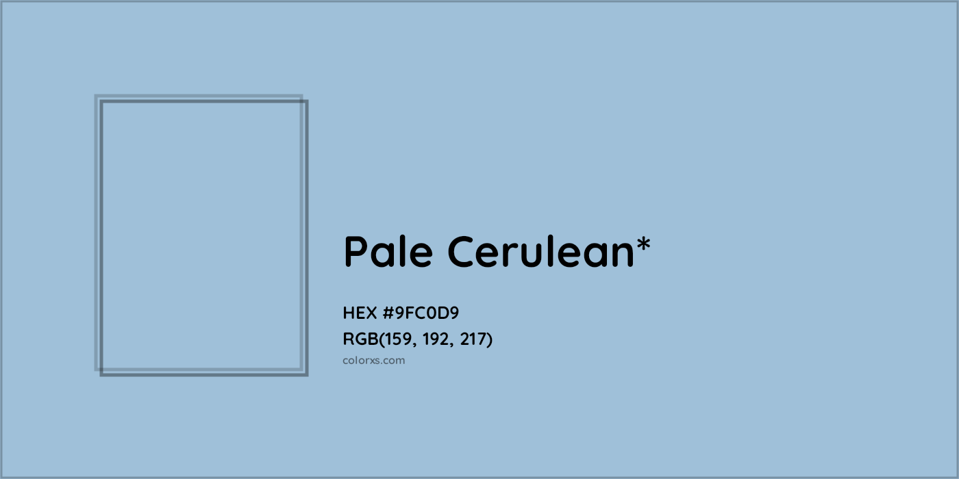 HEX #9FC0D9 Color Name, Color Code, Palettes, Similar Paints, Images