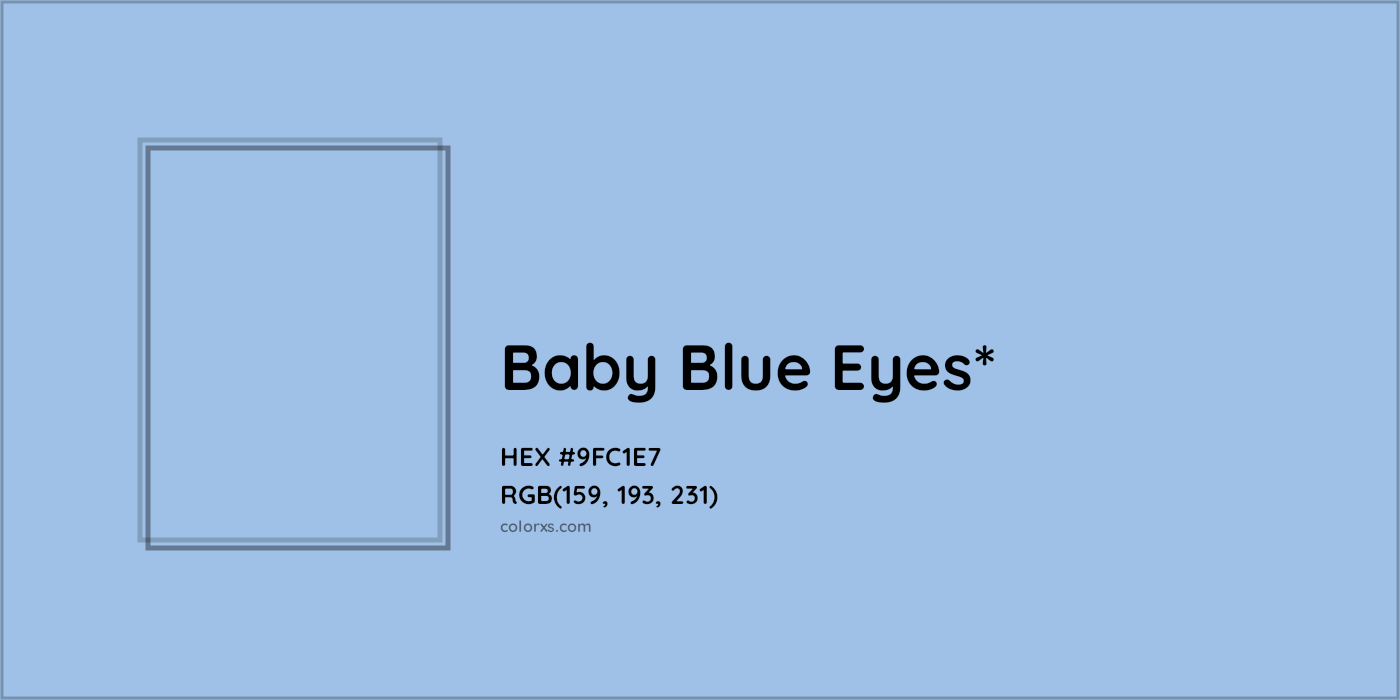 HEX #9FC1E7 Color Name, Color Code, Palettes, Similar Paints, Images
