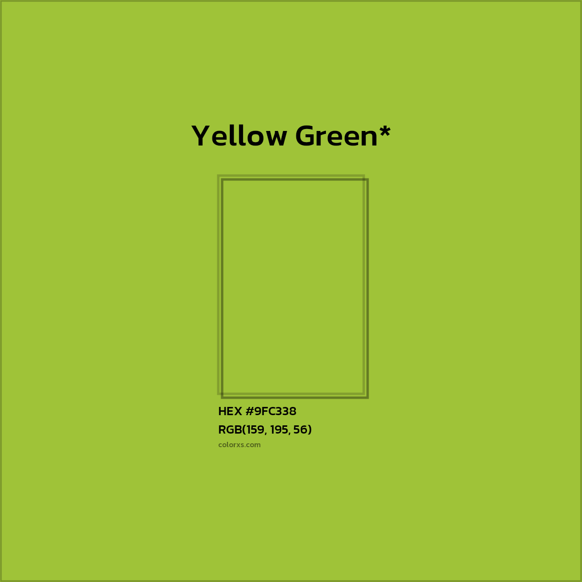 HEX #9FC338 Color Name, Color Code, Palettes, Similar Paints, Images