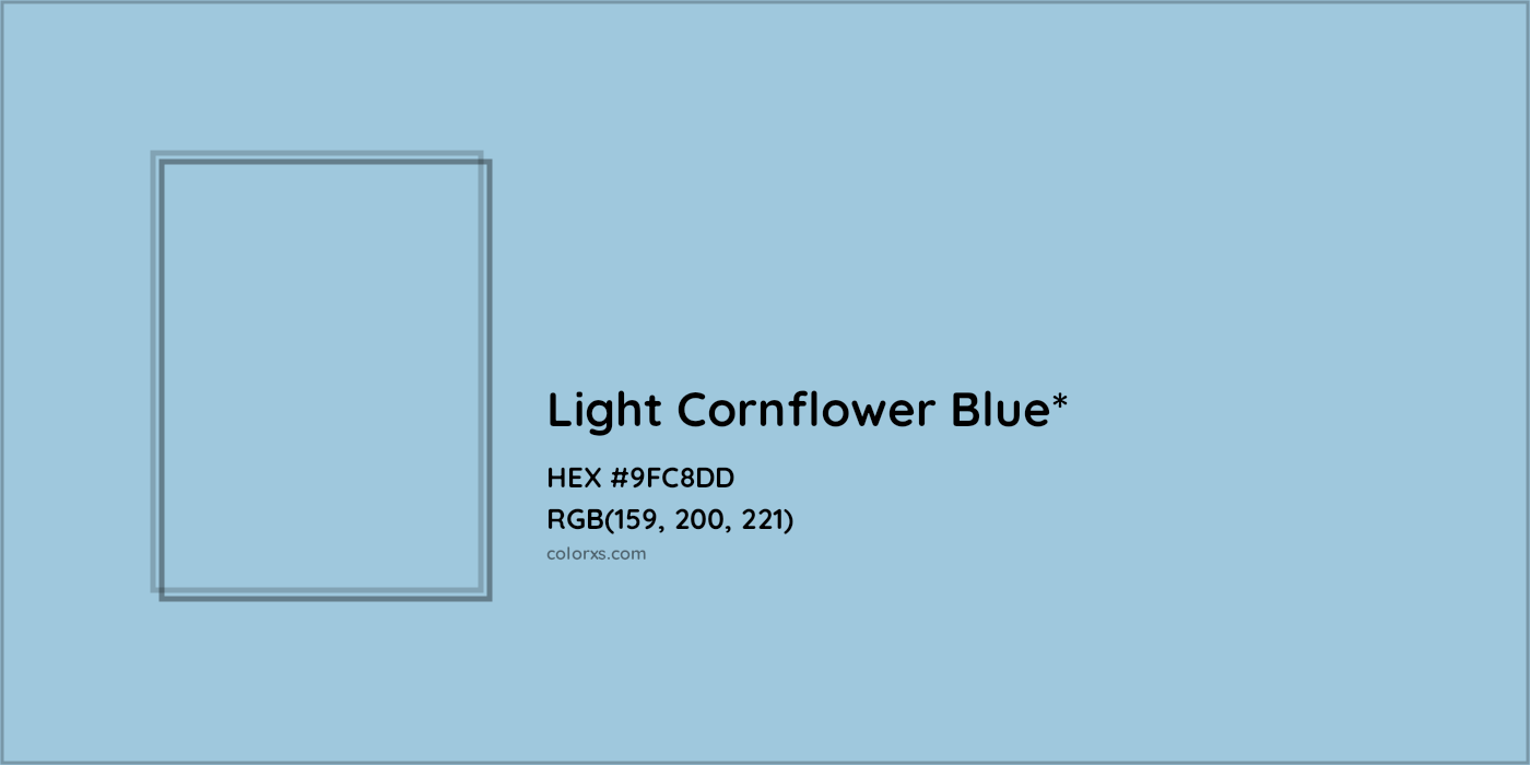 HEX #9FC8DD Color Name, Color Code, Palettes, Similar Paints, Images