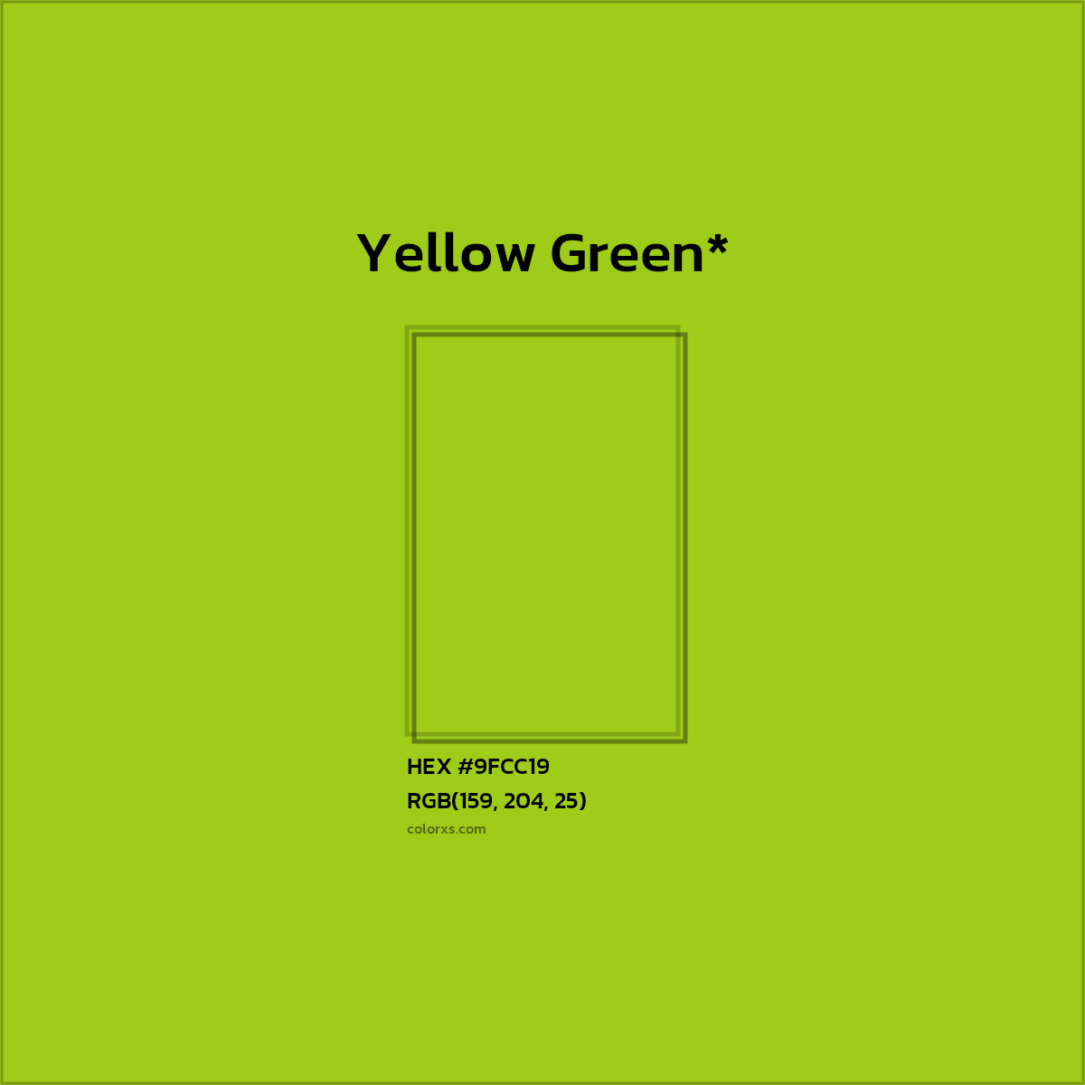 HEX #9FCC19 Color Name, Color Code, Palettes, Similar Paints, Images