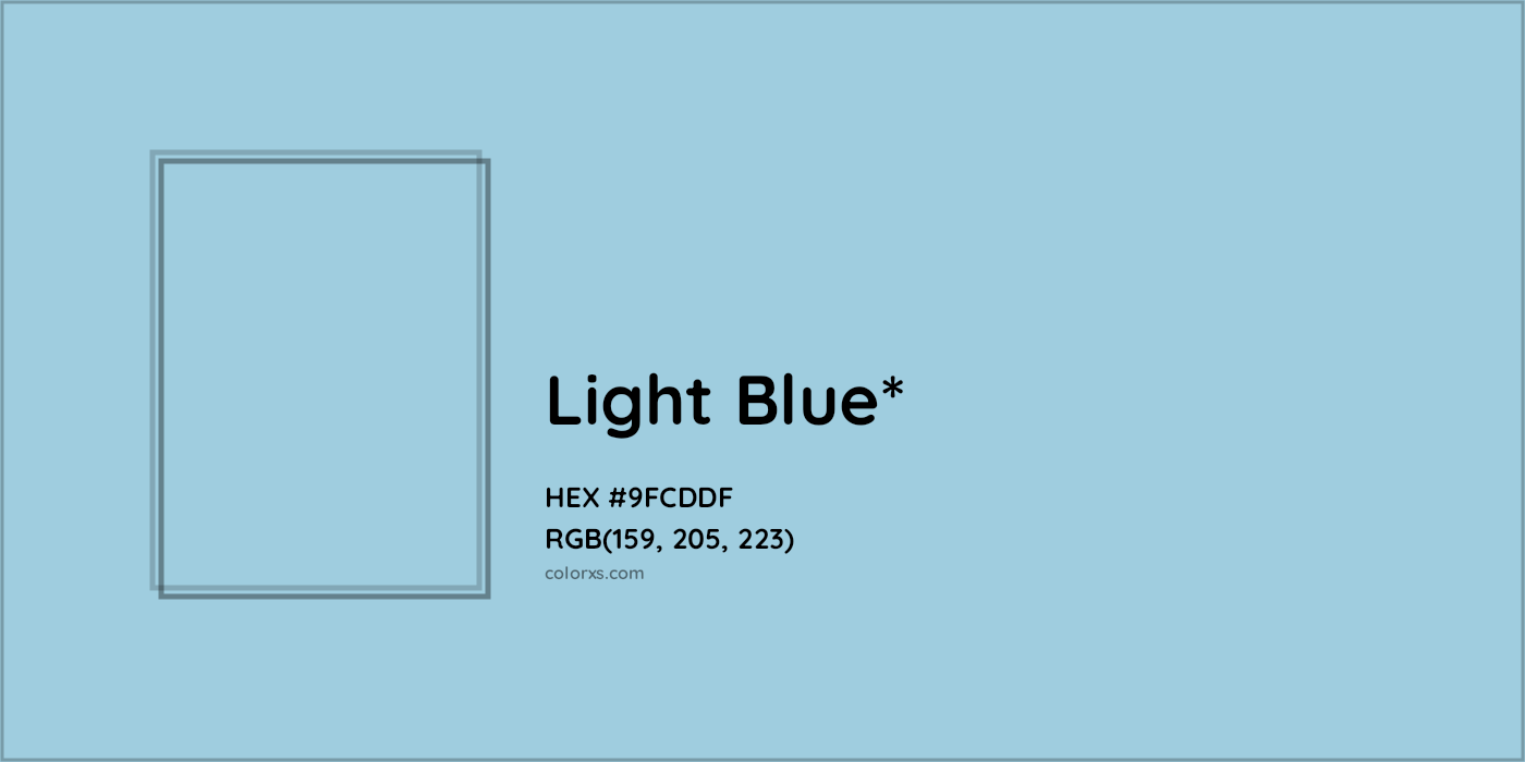 HEX #9FCDDF Color Name, Color Code, Palettes, Similar Paints, Images