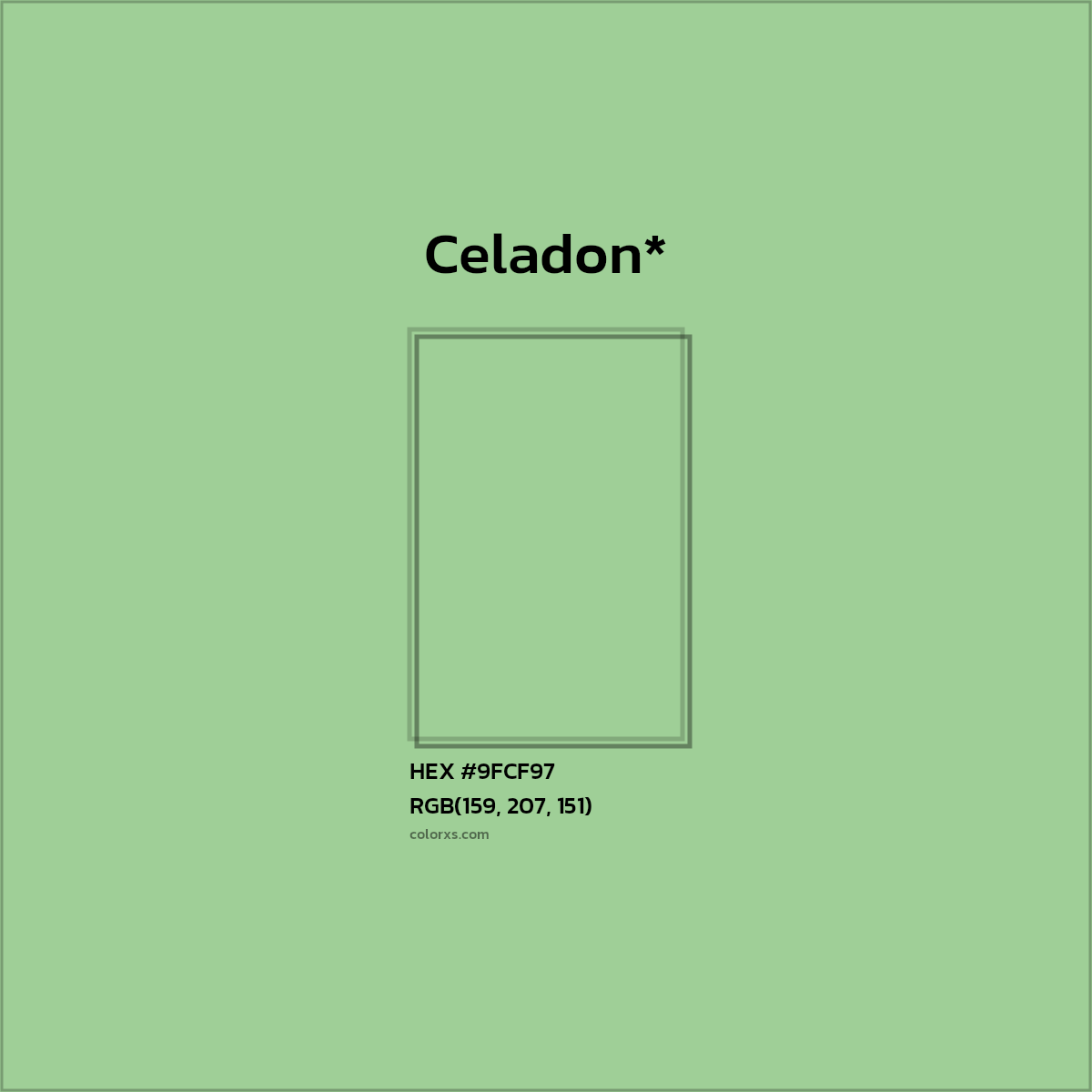 HEX #9FCF97 Color Name, Color Code, Palettes, Similar Paints, Images