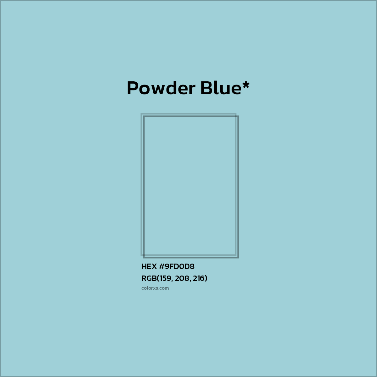 HEX #9FD0D8 Color Name, Color Code, Palettes, Similar Paints, Images