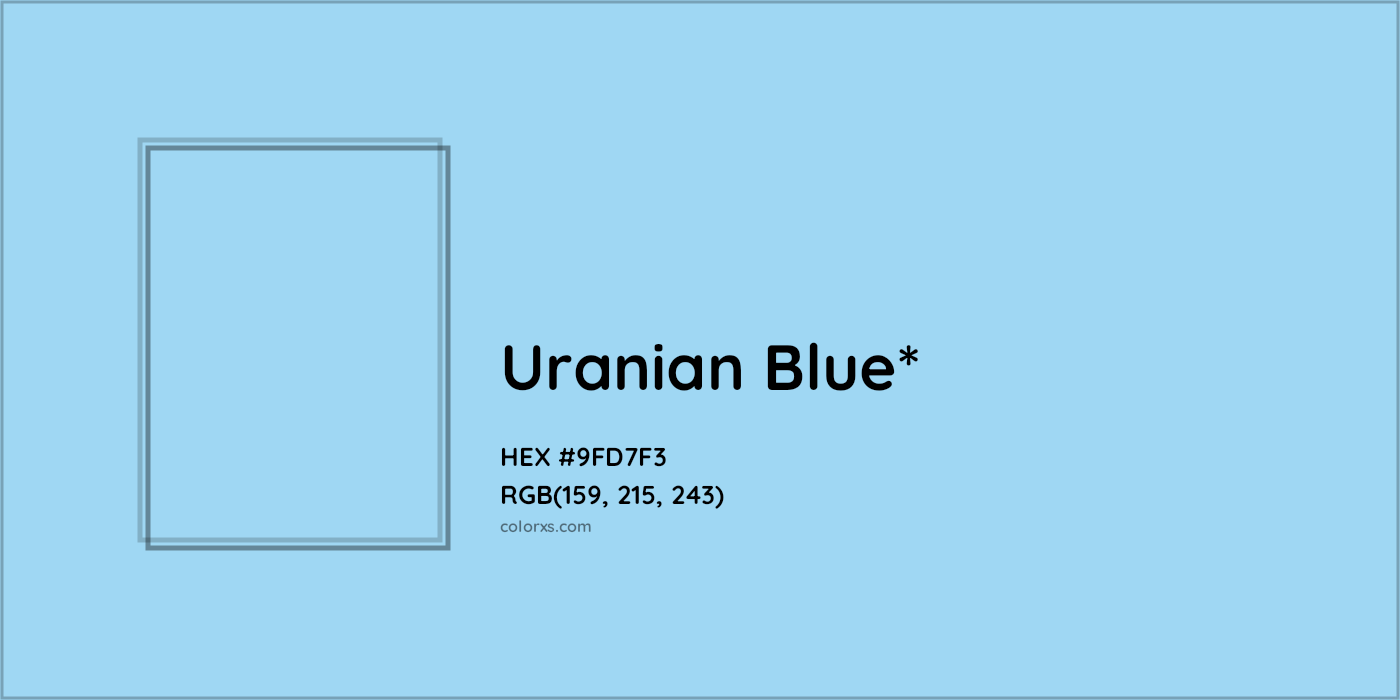 HEX #9FD7F3 Color Name, Color Code, Palettes, Similar Paints, Images