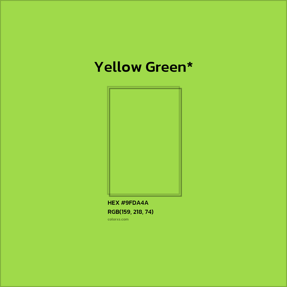 HEX #9FDA4A Color Name, Color Code, Palettes, Similar Paints, Images