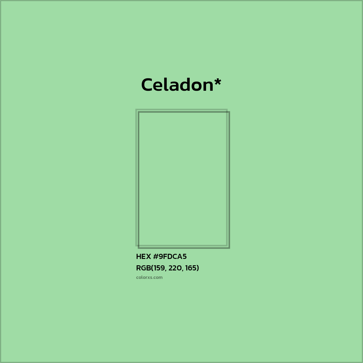HEX #9FDCA5 Color Name, Color Code, Palettes, Similar Paints, Images