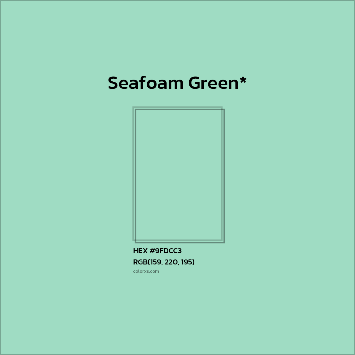 HEX #9FDCC3 Color Name, Color Code, Palettes, Similar Paints, Images