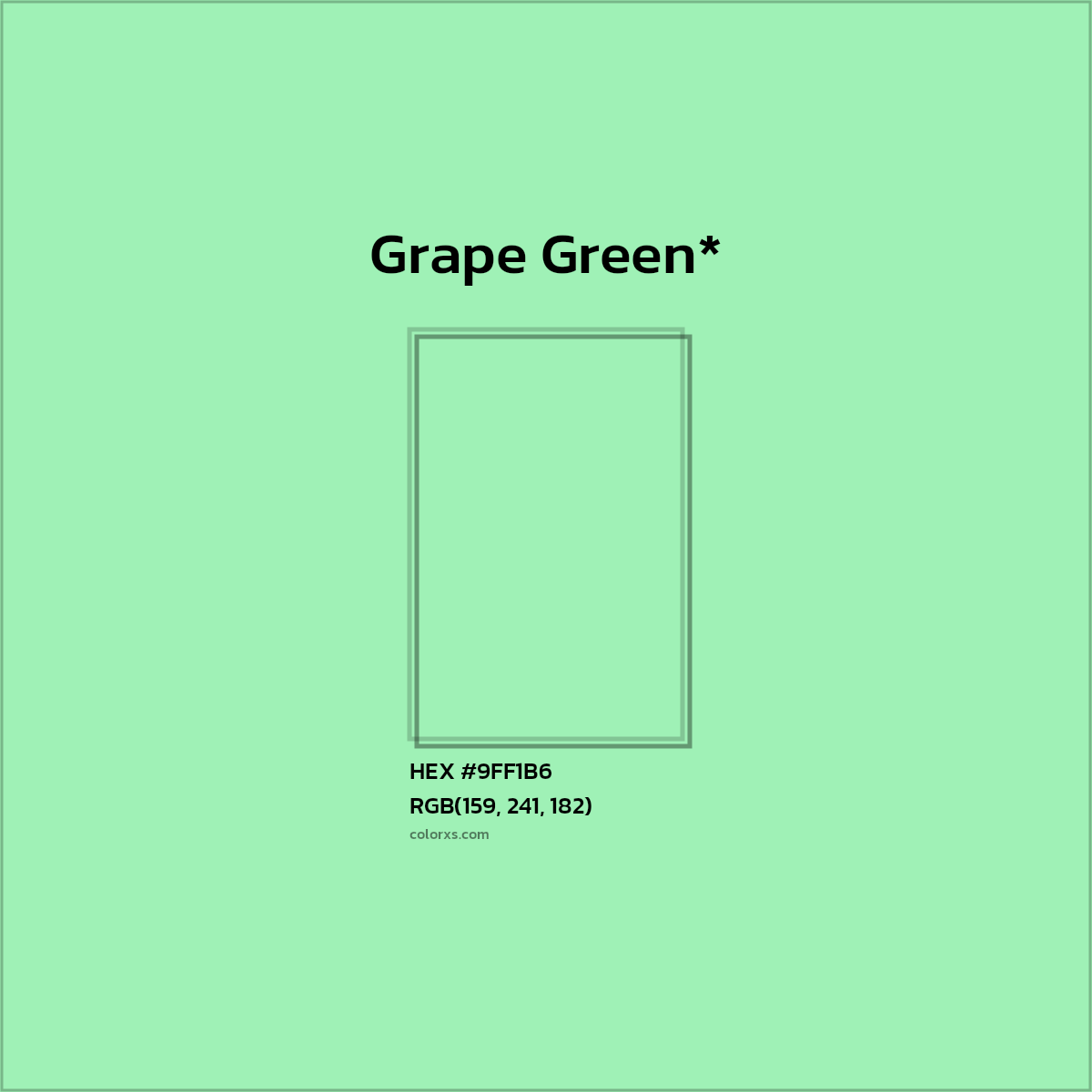 HEX #9FF1B6 Color Name, Color Code, Palettes, Similar Paints, Images