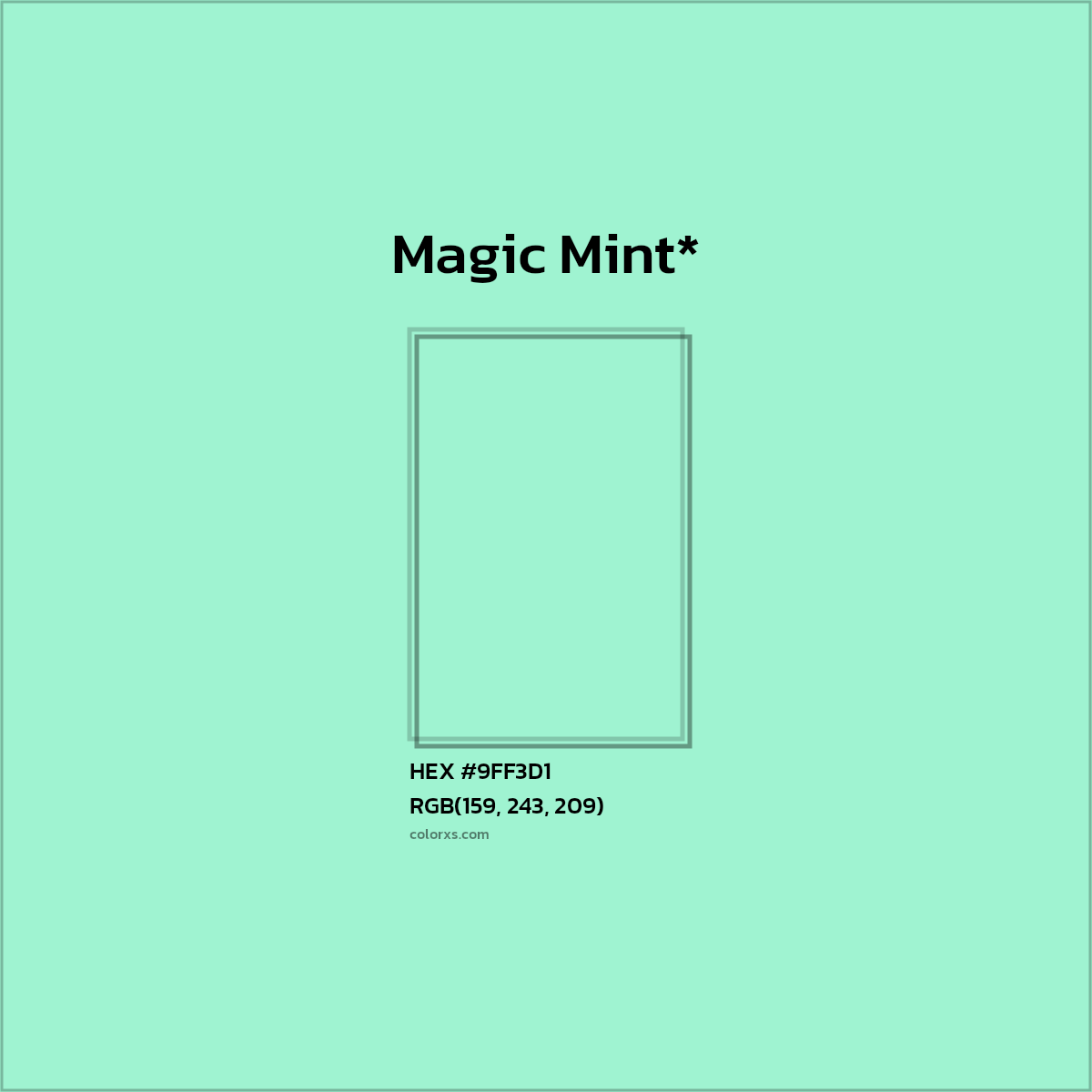 HEX #9FF3D1 Color Name, Color Code, Palettes, Similar Paints, Images