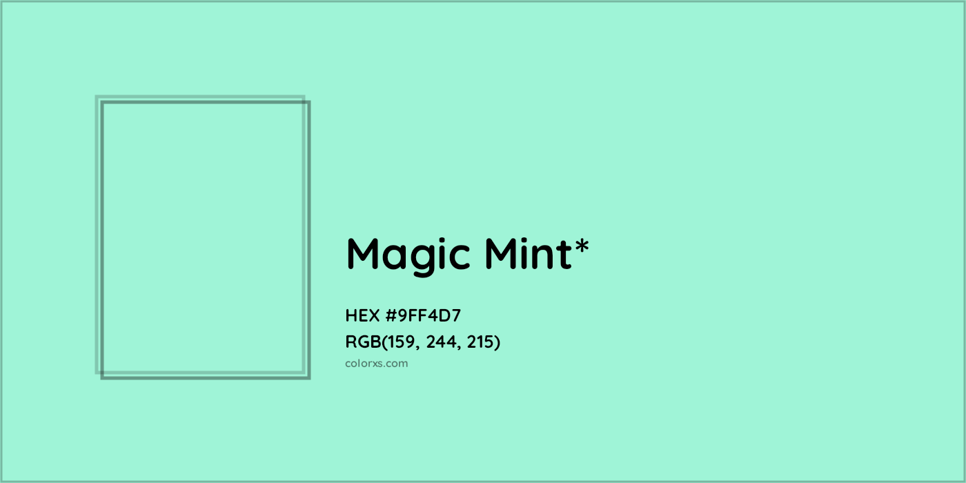 HEX #9FF4D7 Color Name, Color Code, Palettes, Similar Paints, Images