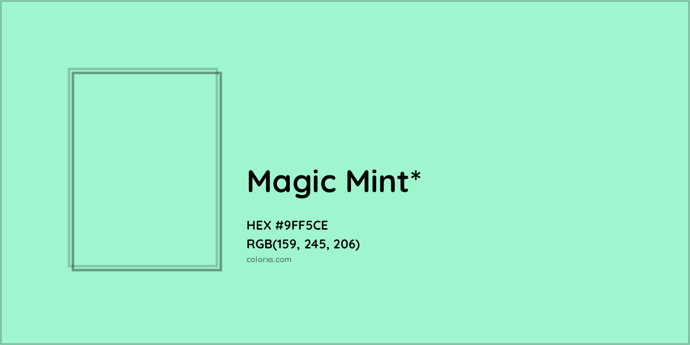 HEX #9FF5CE Color Name, Color Code, Palettes, Similar Paints, Images