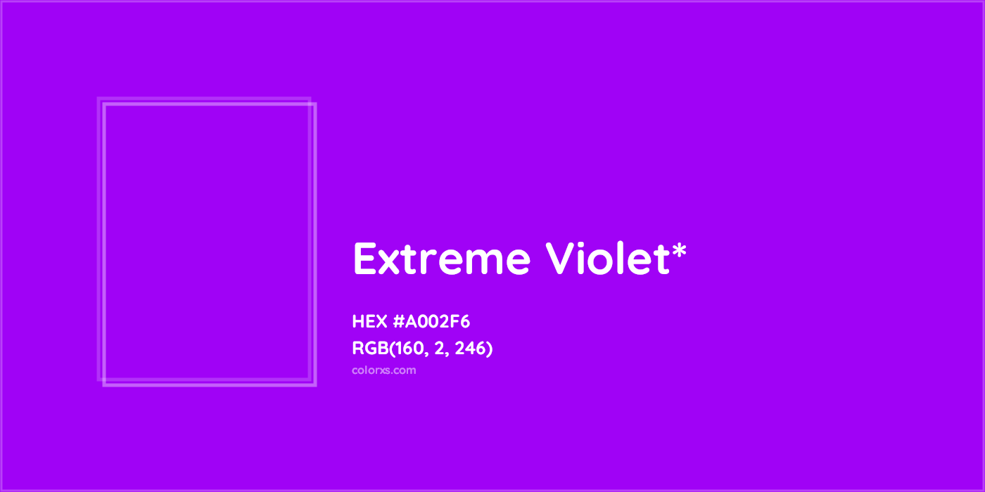 HEX #A002F6 Color Name, Color Code, Palettes, Similar Paints, Images