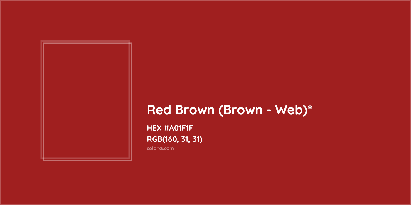 HEX #A01F1F Color Name, Color Code, Palettes, Similar Paints, Images