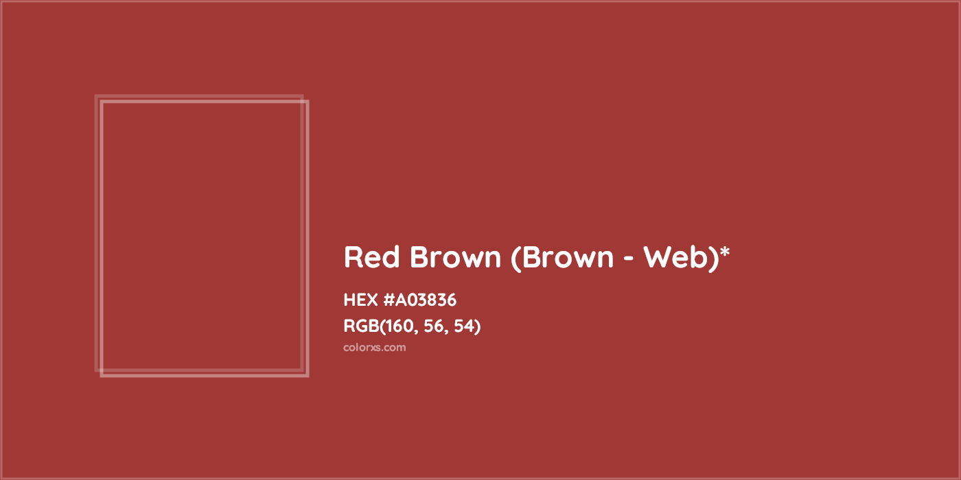 HEX #A03836 Color Name, Color Code, Palettes, Similar Paints, Images