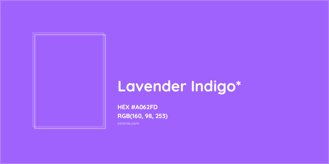 HEX #A062FD Color Name, Color Code, Palettes, Similar Paints, Images