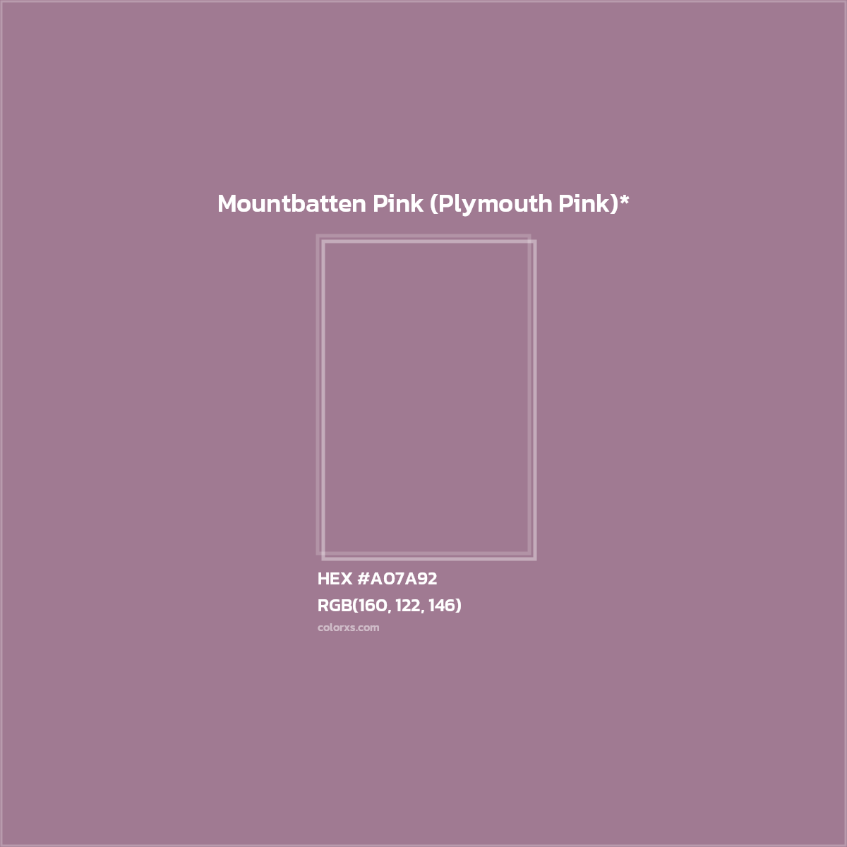 HEX #A07A92 Color Name, Color Code, Palettes, Similar Paints, Images