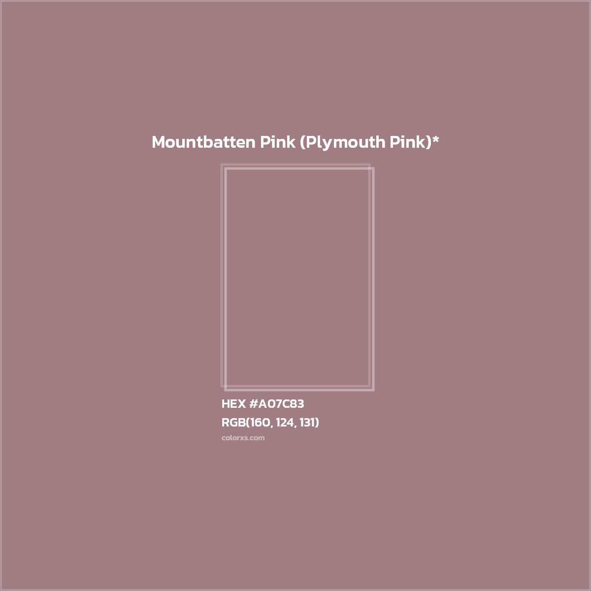 HEX #A07C83 Color Name, Color Code, Palettes, Similar Paints, Images