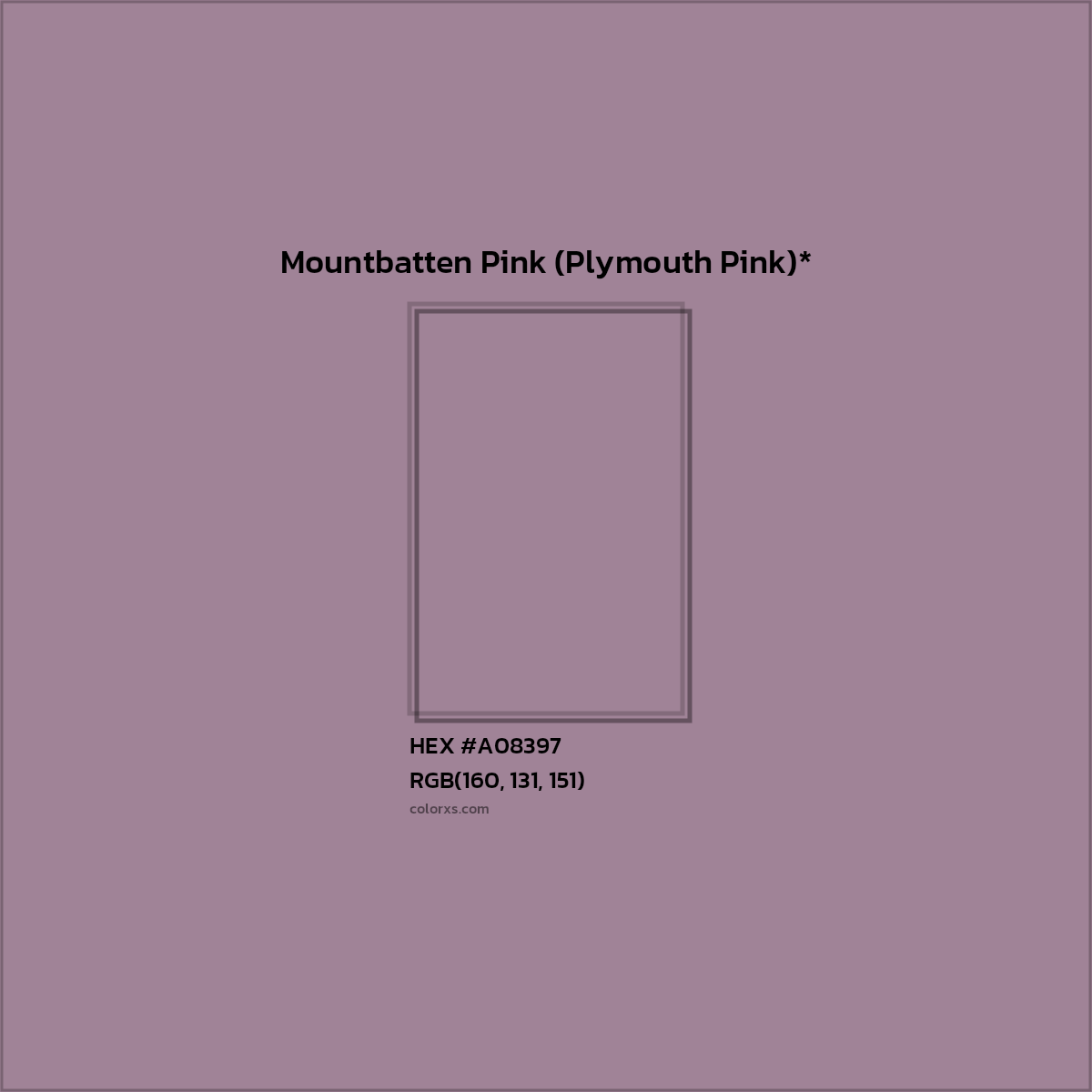HEX #A08397 Color Name, Color Code, Palettes, Similar Paints, Images