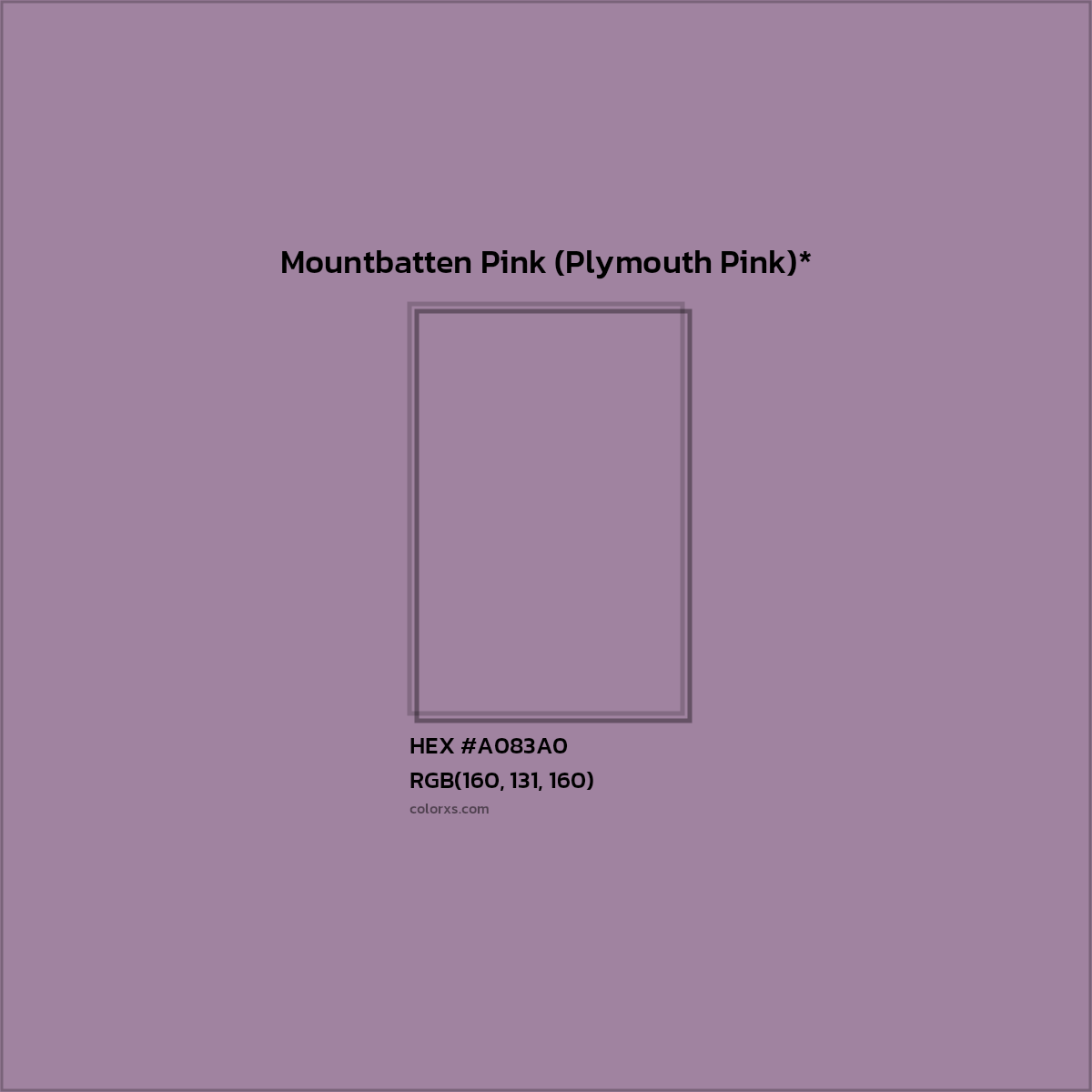 HEX #A083A0 Color Name, Color Code, Palettes, Similar Paints, Images