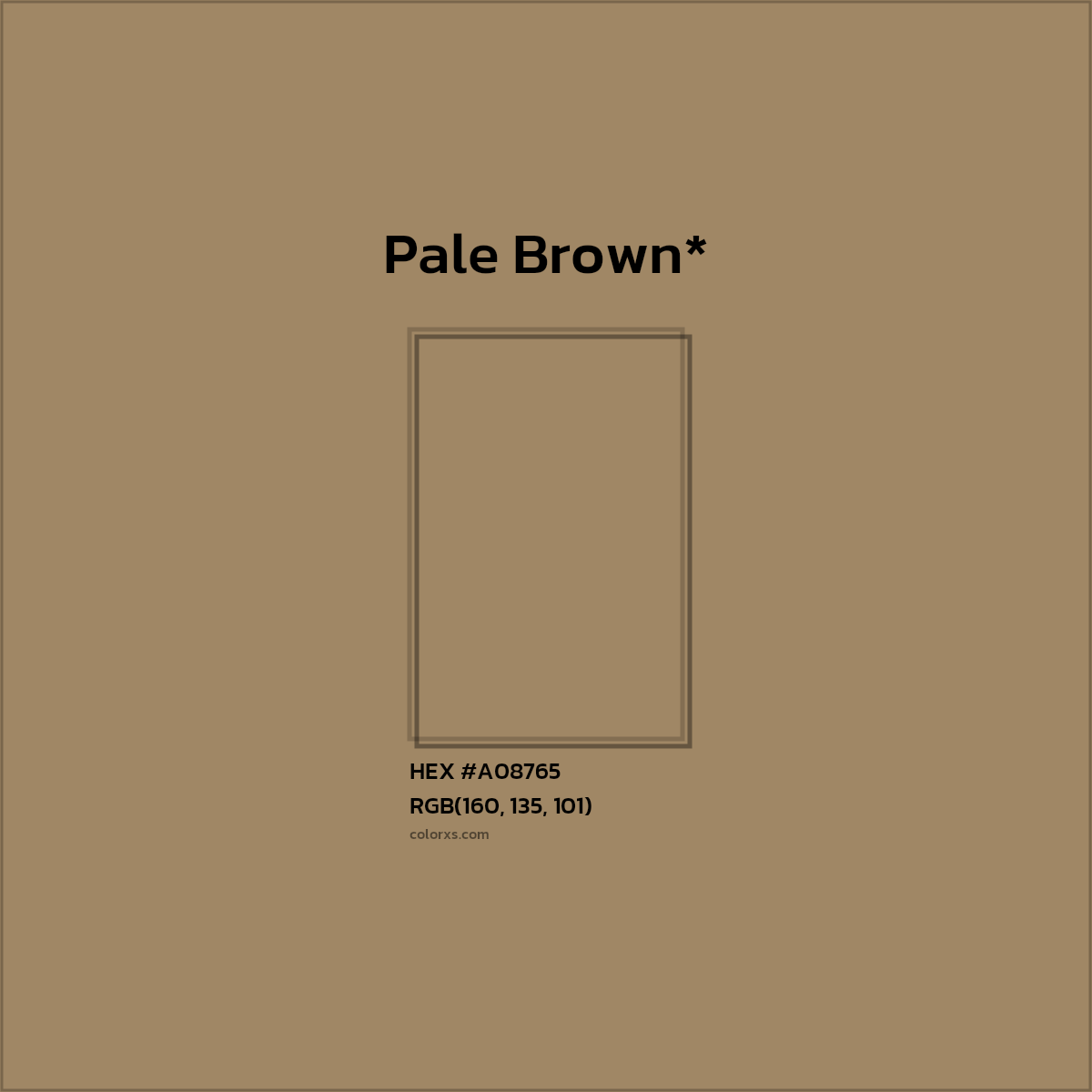 HEX #A08765 Color Name, Color Code, Palettes, Similar Paints, Images
