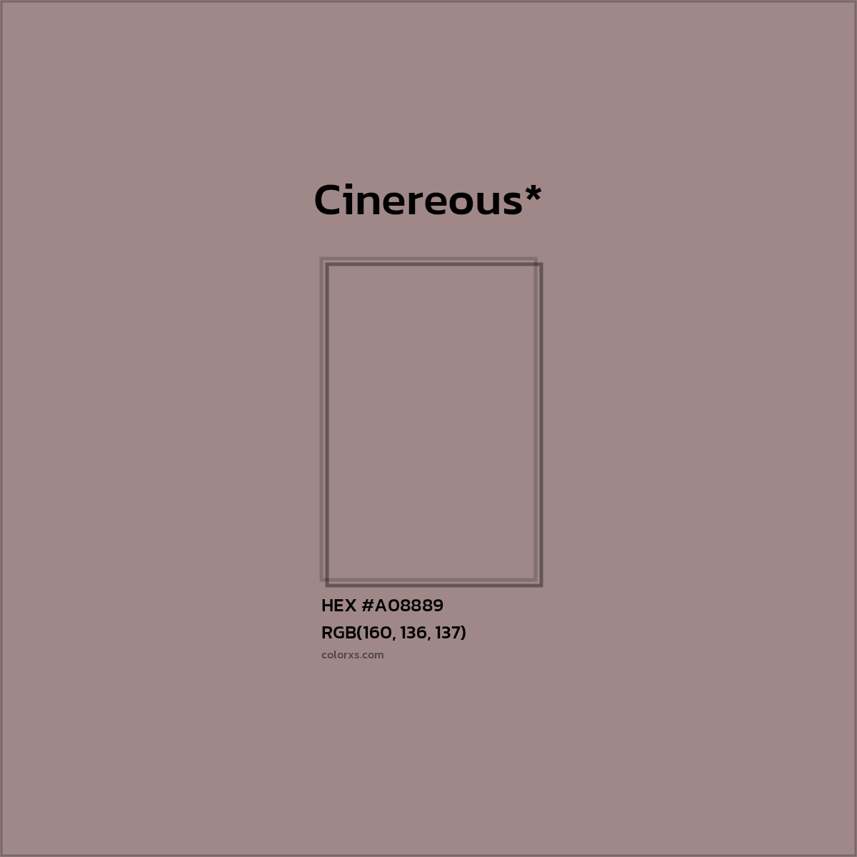HEX #A08889 Color Name, Color Code, Palettes, Similar Paints, Images