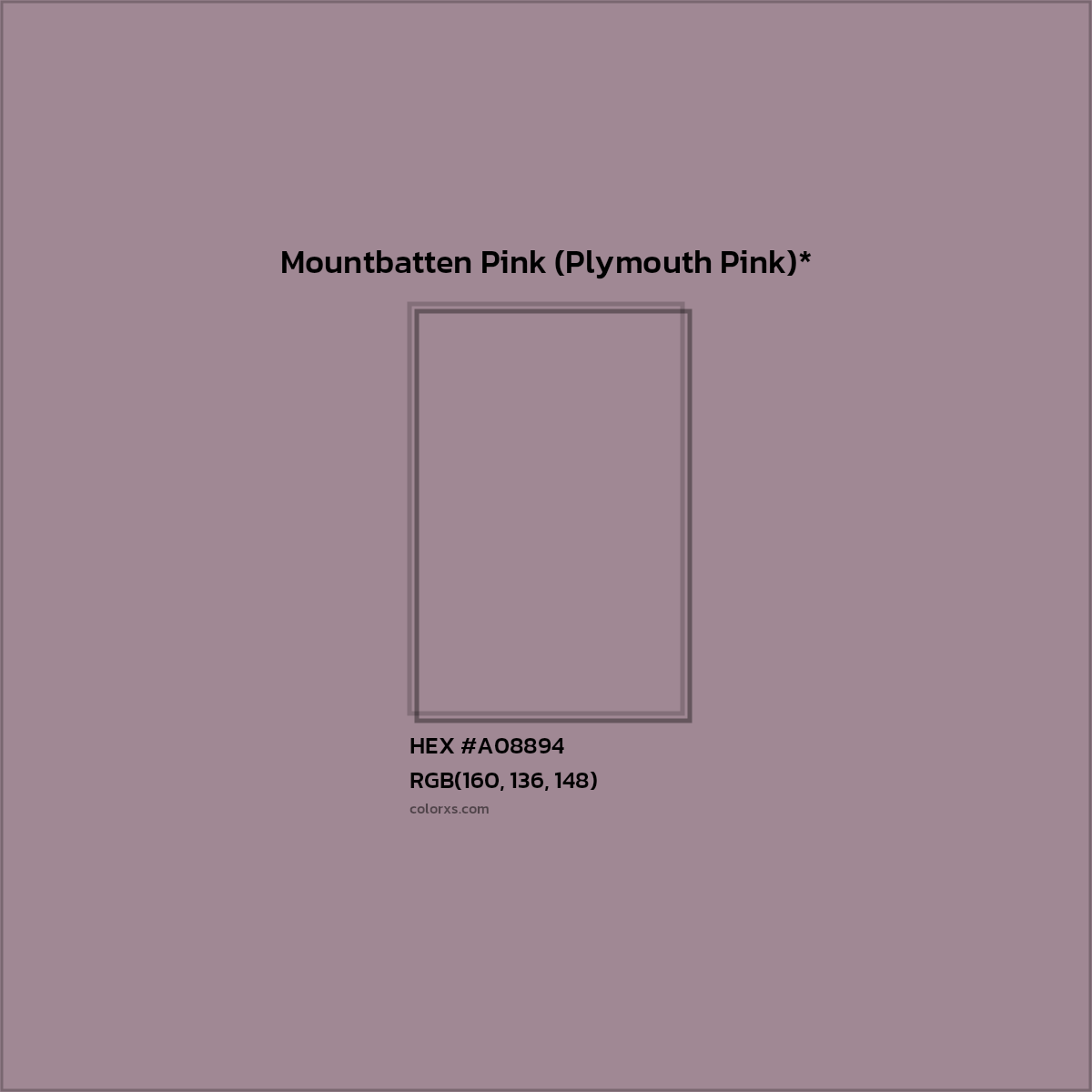 HEX #A08894 Color Name, Color Code, Palettes, Similar Paints, Images