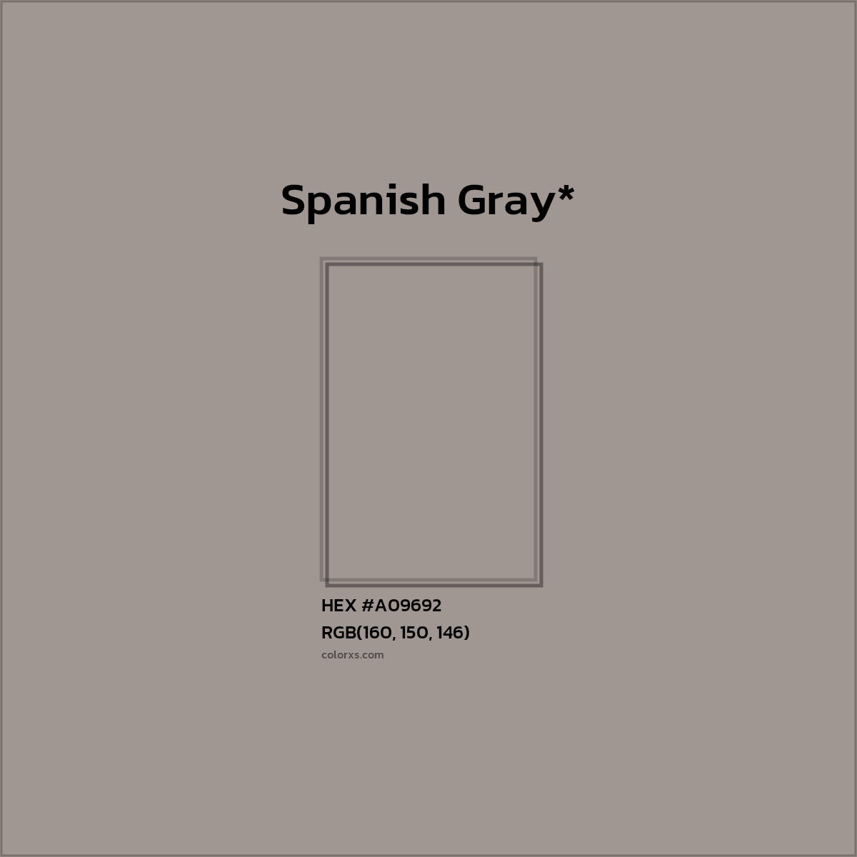 HEX #A09692 Color Name, Color Code, Palettes, Similar Paints, Images