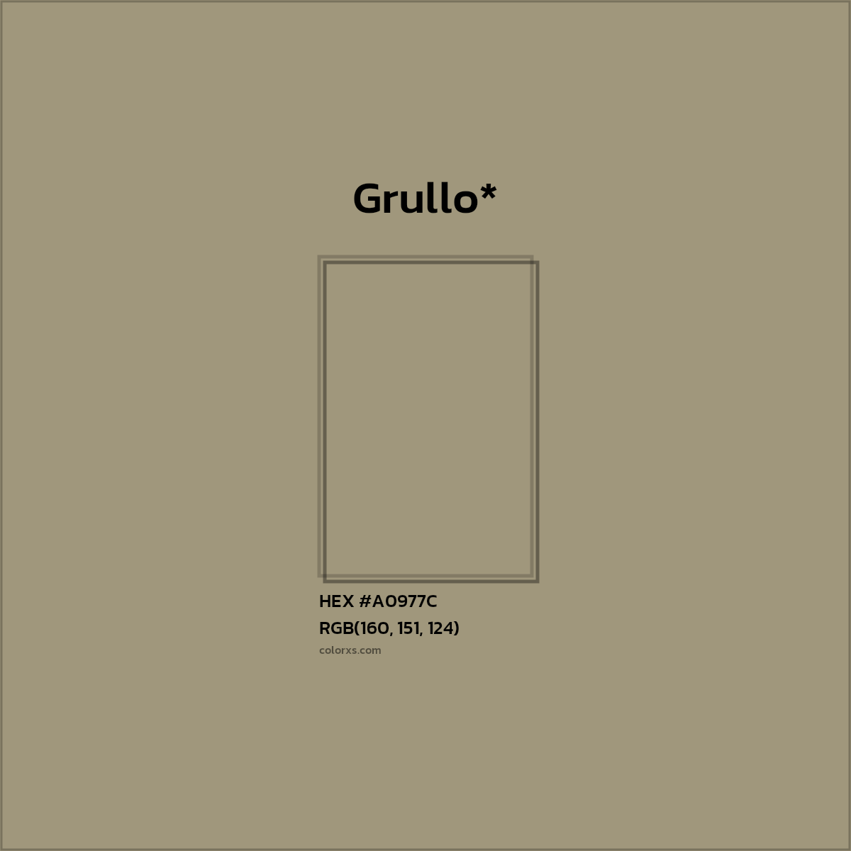 HEX #A0977C Color Name, Color Code, Palettes, Similar Paints, Images