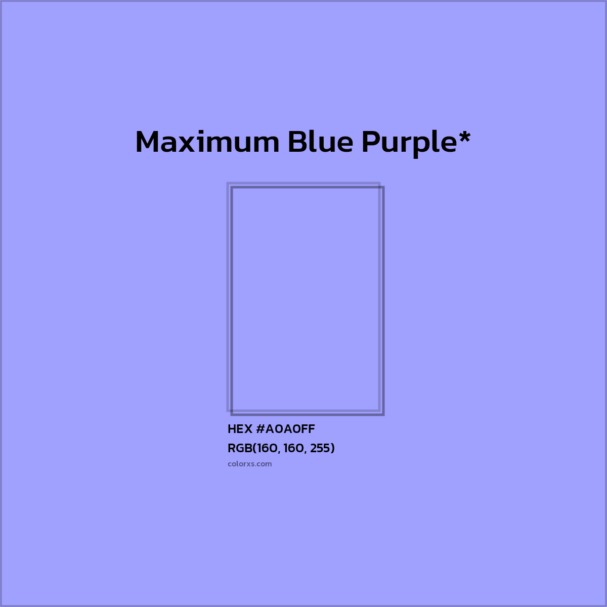 HEX #A0A0FF Color Name, Color Code, Palettes, Similar Paints, Images