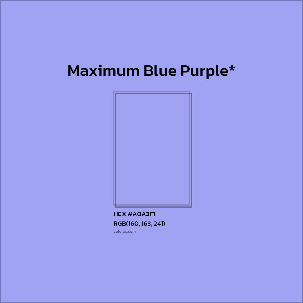 HEX #A0A3F1 Color Name, Color Code, Palettes, Similar Paints, Images